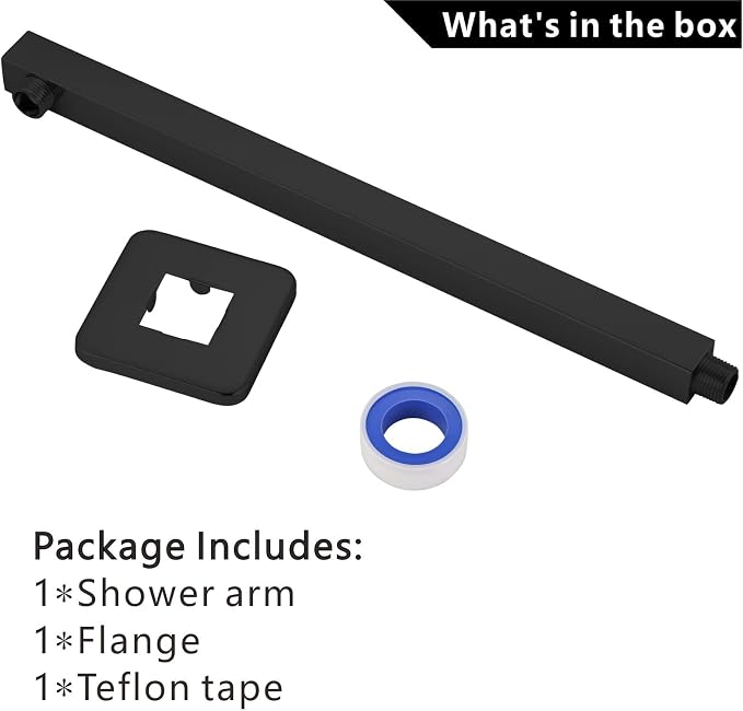 Voolan 20" Square Shower Arm - Image 4