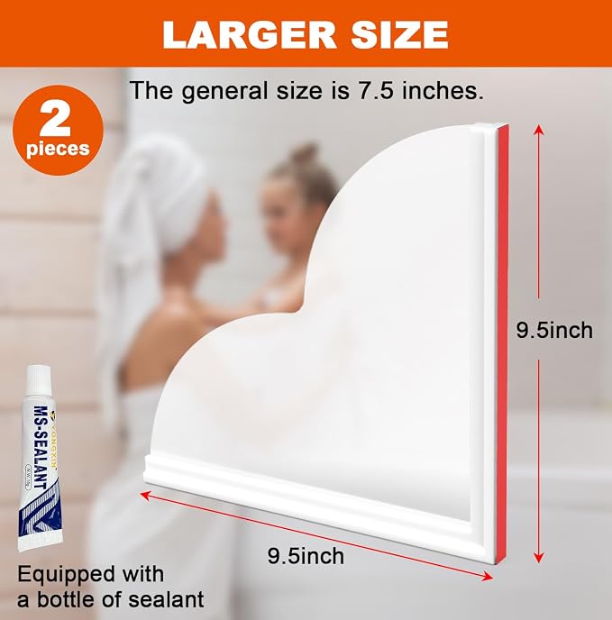 Shower Corner Water Guard, Large Size Tub Shower Water Guard, Shower Splash - Image 6