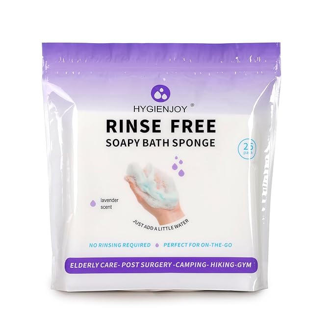HYGIENJOY-21% Larger Rinse Free Bath Sponges by HOME