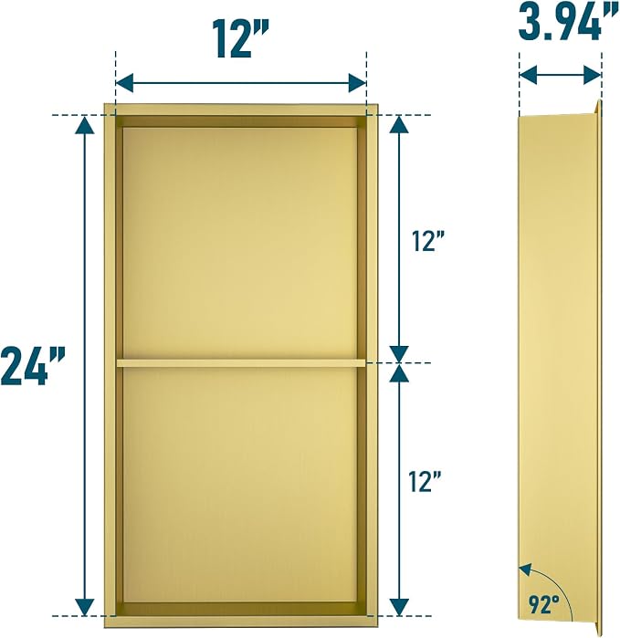 Neodrain Shower Niche Double Shelf Stainless Steel No Tile Needed Bathroom - Image 3