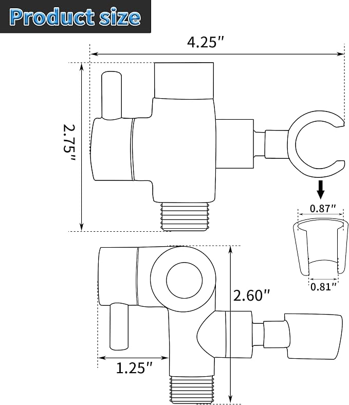 G-Promise Solid Metal Shower Arm Diverter - Image 4