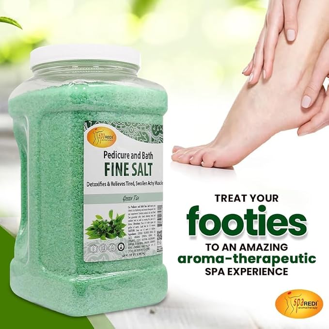 SPA REDI - Detox Foot Soak Pedicure and Bath Fine Salt, 128 Oz - Made - Image 5