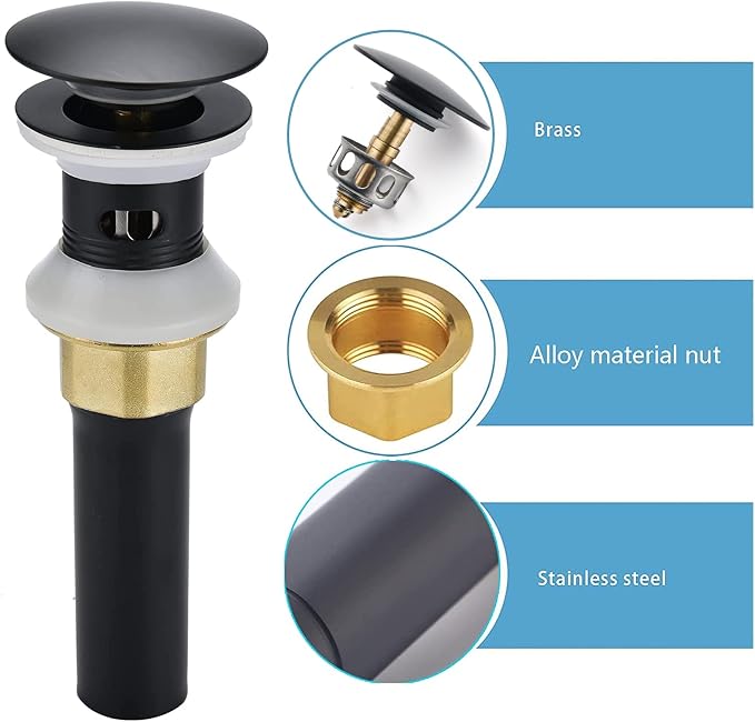Bathroom Sink Drain, 2 Pack Drain Stopper Bathroom Sink - Image 3