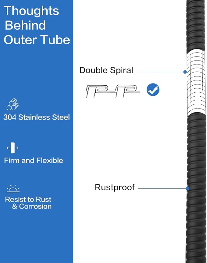 RUMOSE 79 inches Shower Hose Shower Head Extension Hose Extra Long Stainless - Image 2