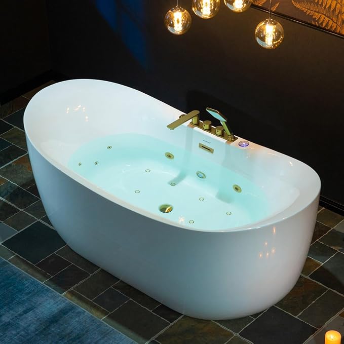 WOODBRIDGE 72" x 35-3/8" Whirlpool and Air Bath Heated Soaking Combination Tub by WOODBRIDGE