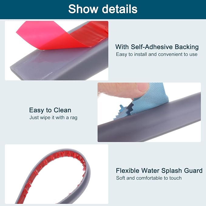uxcell 59 Inch Collapsible Shower Barrier Stopper Water Splash Guard Blocker - Image 4