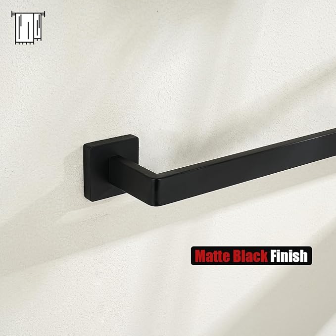 JQK Black Towel Bar, Rounded Edges 26.41 Inch Towel Rack, 304 Stainless Steel - Image 4