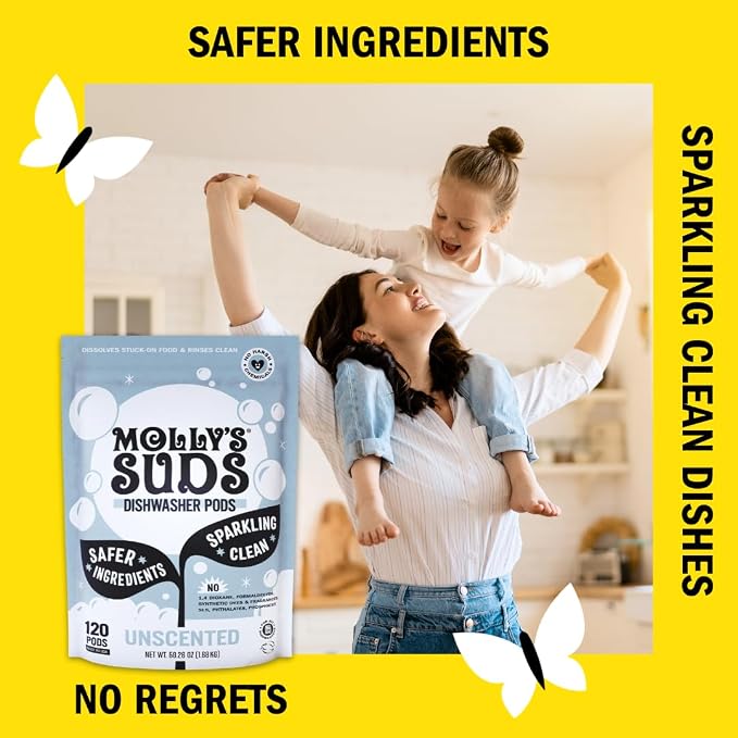 Molly's Suds Dishwasher Pods | Clean Dishwasher Detergent, Cuts Grease & Rinses - Image 3