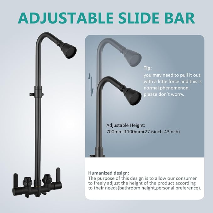 Aolemi Outdoor Shower Fixtures Outdoor Shower Kit Faucet System 3 Inch Center 2 - Image 7