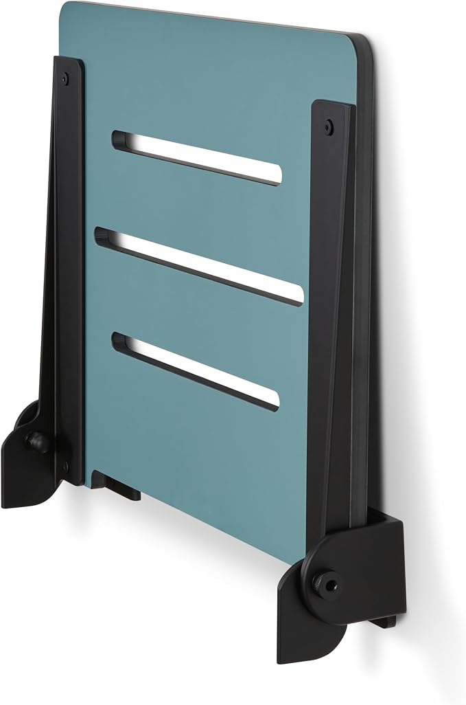18 inch Silhouette Slimline Folding Wall Mount Shower Bench Seat, Teal Seat - Image 10