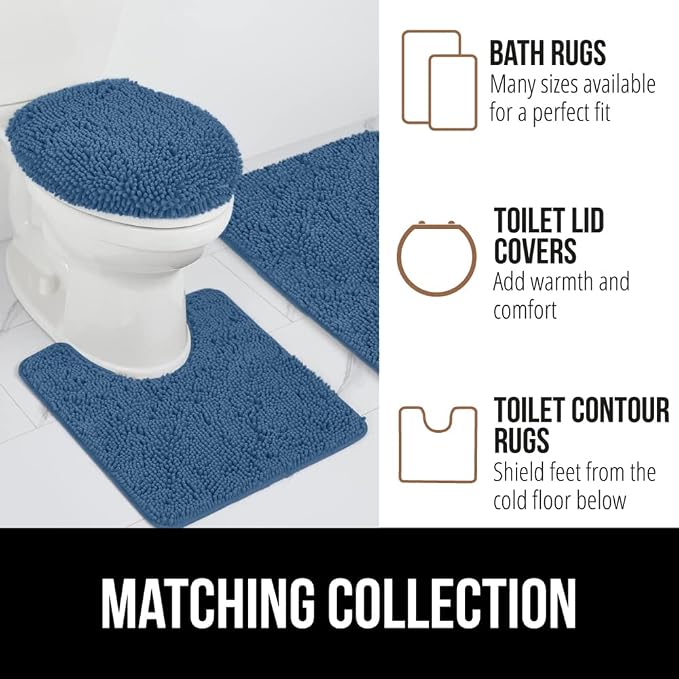 GORILLA GRIP Bath Rug Mat, Thick Soft Absorbent Chenille, Quick Dry Microfiber - Image 9