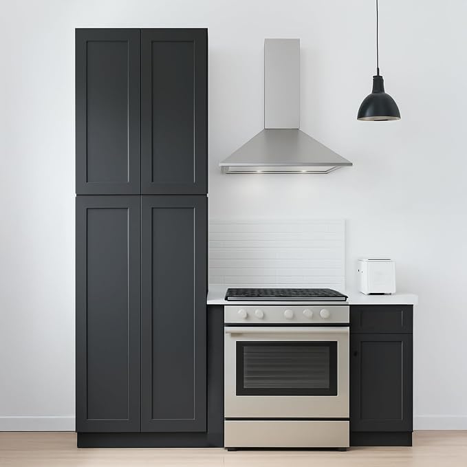 Pantry Cabinet, 4-Soft Close Door, 4 Adjustable Shelves, 2 Portion, Unassembled - Image 2