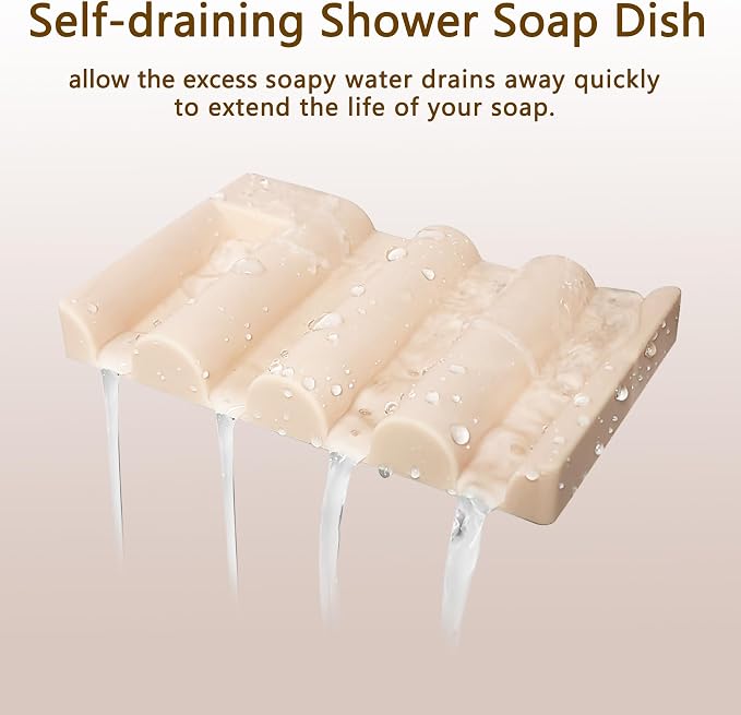 Soap Dish for Shower, Bathroom & Kitchen – Non-Slip, Self-Draining Design to - Image 3