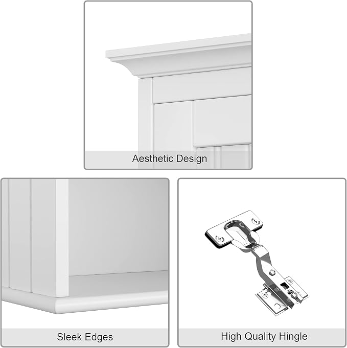 Treocho Wood Wall Cabinet, Bathroom Medicine Cabinet Storage - Image 6