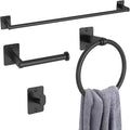 Matte Black Bathroom Accessories Set, KLJKPA 4 Pieces Bathroom Hardware Set by KLJKPA