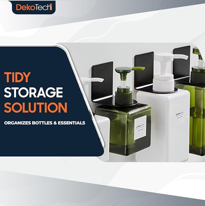 Wall-Mounted Shower Bottle Holder, Adhesive Shampoo and Soap Dispenser Rack - Image 7