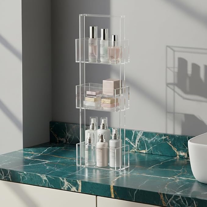 ONELUX 3-Tier Shower Organizer Stand, Acrylic Standing Shower Caddy, Bathroom by OneluxAcrylichome