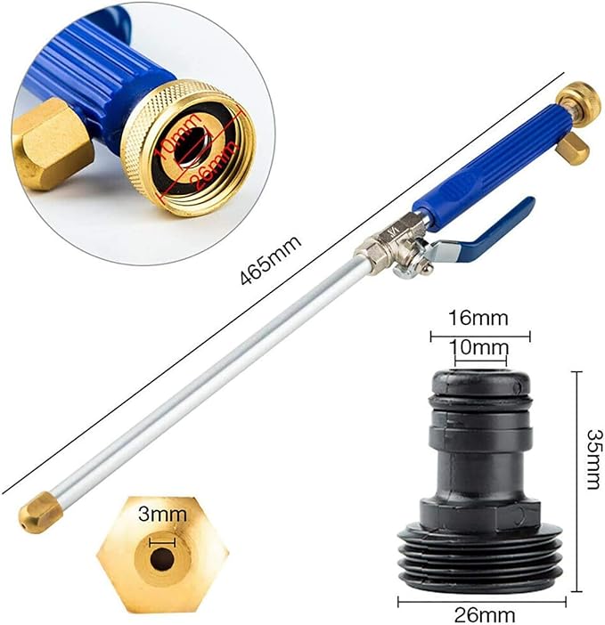 High Pressure Power Washer Attachment Wand, Hydro Jet Water Hose Nozzle - Image 3