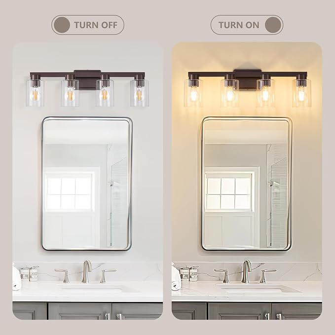 4-Light Bathroom Light Fixtures Modern Oil Rubbed Bronze Vanity Lights - Image 4