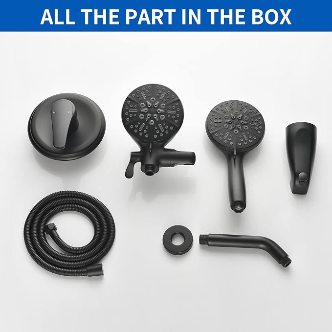 Tub and Shower Faucet Set Complete Dual Shower Head and Handheld 2 in 1 Combo - Image 7