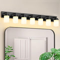IZORRO Bathroom Vanity Light Fixture, 7-Light 51 Inch Matte Black Bathroom by IZORRO