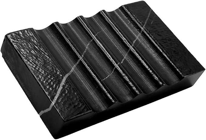 Real Matte Black Marble Soap Dish by Unknown