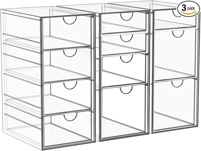 Arcylic Makeup Organzier with 11 Drawers, Bathroom Makeup Organizer by YFXCVSL