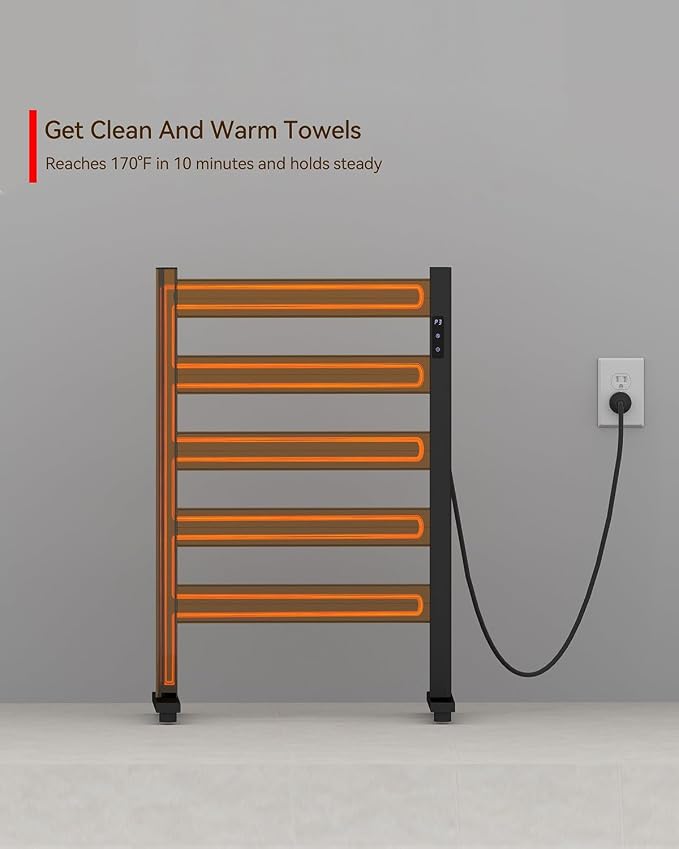 Towel Warmers for Bathroom, Space Aluminum Heated Towel Racks for Bathroom - Image 6