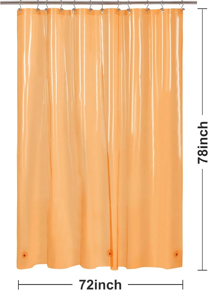 Barossa Design Clear Orange Long Shower Curtain Liner 78" Height - Image 7