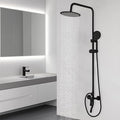 Exposed Shower System 8 Inch Rainfall Shower Head Matte Black Outdoor Shower by Ouboni