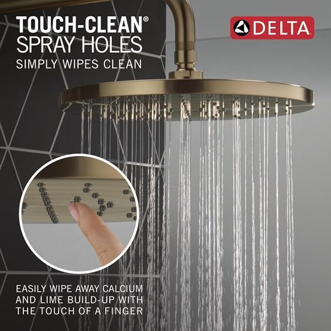 Delta Faucet Modern Raincan Round Single-Function Tub and Shower Trim Kit Gold - Image 6