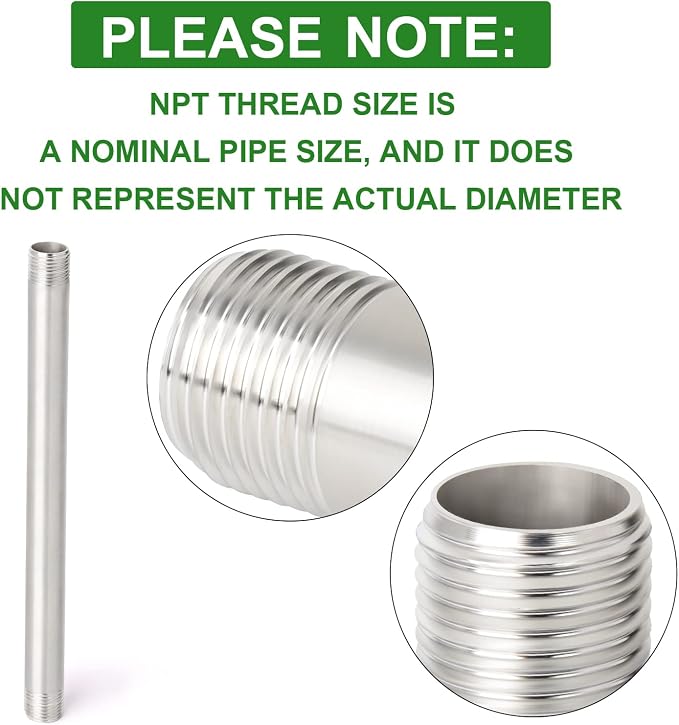 TAISHER 2Pcs Stainless Steel Pipe Fittings - Image 3