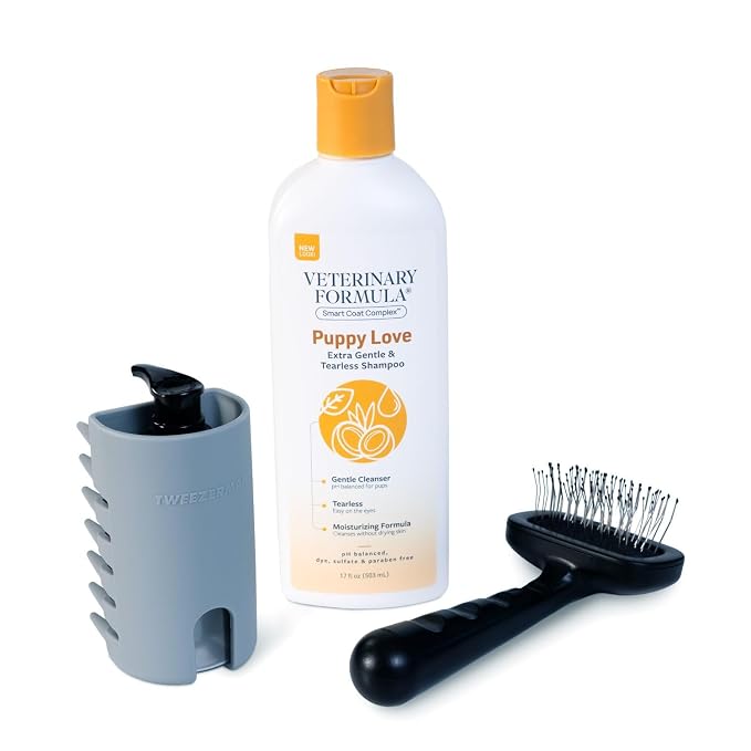 Puppy Love Gentle Bath & Grooming Set by Tweezerman & Veterinary Formula – by Tweezerman