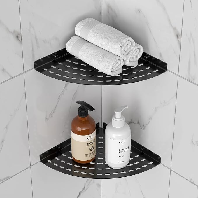 2 Pack Corner Shower Shelves 304 Stainless Steel Shower Corner Shelf Matte - Image 4