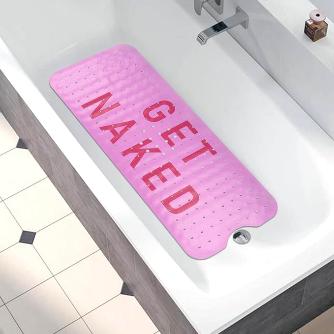 Bathtub Mat Non Slip, Get Naked Extra Long Bath tub Mat Shower Floor Mat - Image 5