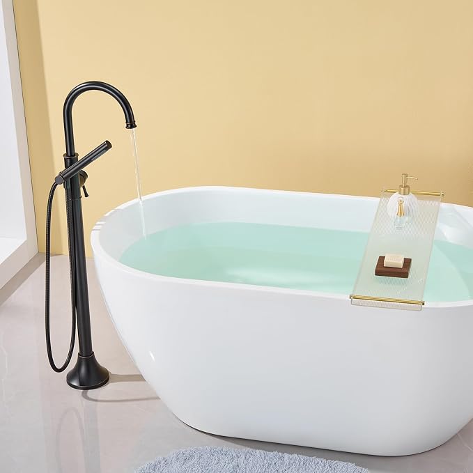 Free Standing Tub Faucet Oil Rubbed Bronze Freestanding Bathtub Faucet Floor - Image 4