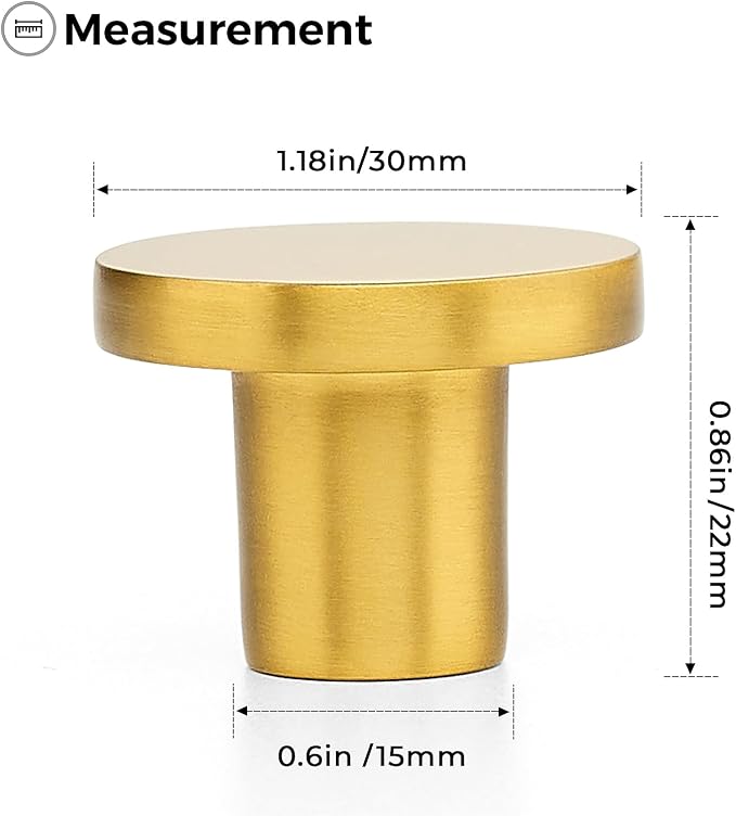 Ravinte 20 Pack Cabinet Knobs Gold Kitchen Cabinet Knobs Round Dresser Drawer - Image 3