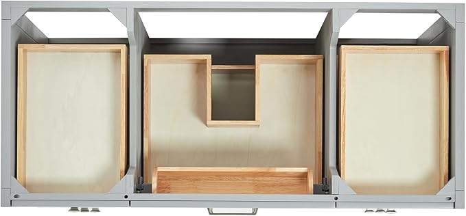 ARIEL Monroe 48 inch Bathroom Vanity Without Sink in Grey, Bathroom Base Cabinet - Image 4