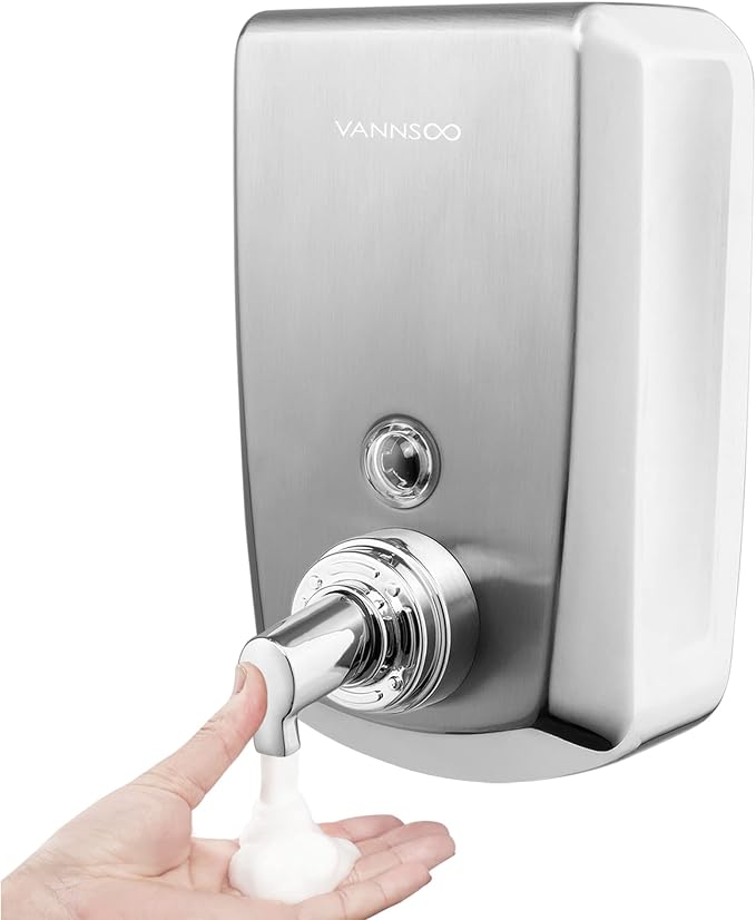 Commercial Wall Mount Stainless Steel Foam Soap Dispenser, 40 oz Industrial by VANNSOO