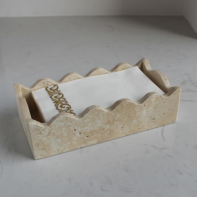 Natural Travertine Guest Towel Holder 9.8" × 4.9" - Image 7