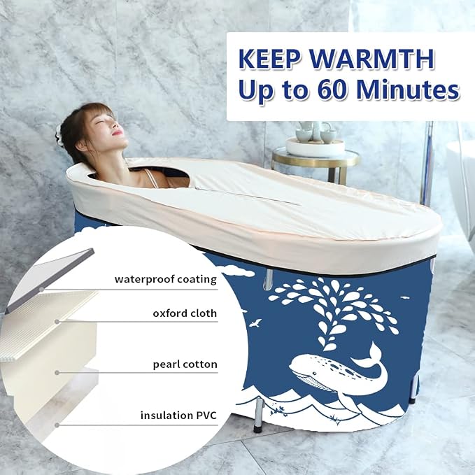 ptlsy Ice Bath Tub for Adults, Large Portable Bathtub for Adult, Folding - Image 4
