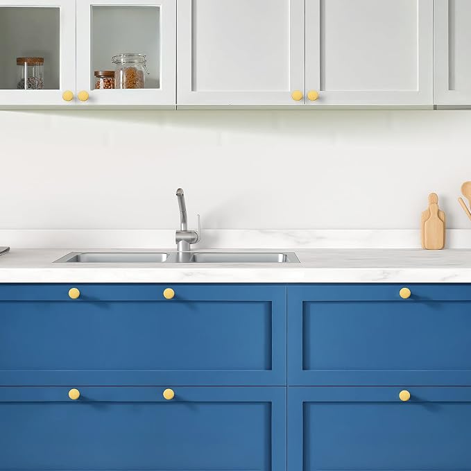Ravinte 30 Pack Cabinet Knobs Gold Kitchen Cabinet Knobs Round Dresser Drawer - Image 7