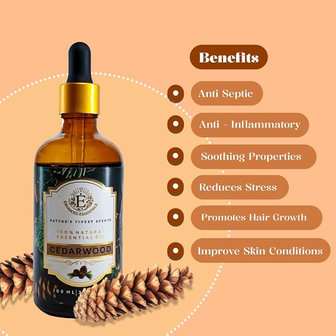 Luxurious Cedarwood Essential Oil by Enhanced Essentials|Pure & Natural|for Home - Image 3