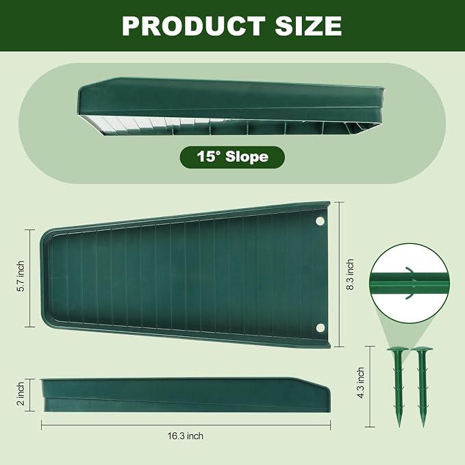 Gutter Downspout Splash Block, 16.3"Drain Gutter Guard Diverter, Gutter - Image 6