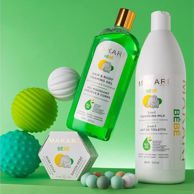 MAKARI Baby Care Bundle | Hypoallergenic Foaming Gel & Softness Care Baby Oil | - Image 6