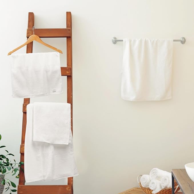 SEMAXE White Bath Towel Set, 100% Cotton Bathroom Towels - Image 6