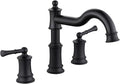 Roman Tub Faucet Classic Widespread Deck Mount Bathtub Faucet 3 Holes Brass by NAUKWAN