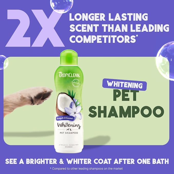 TropiClean Whitening Dog Shampoo, Puppy Safe, Made in the USA, Cat Friendly - Image 2