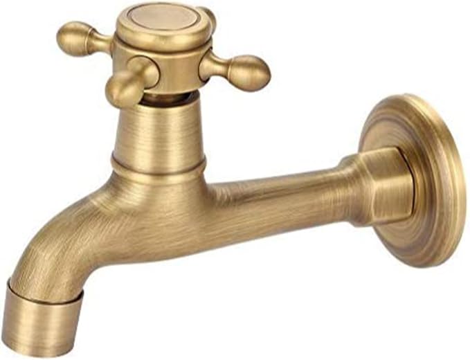 European Style Vintage Wall Mounted Faucet, Solid Brass, Single Cold Water Tap - Image 9