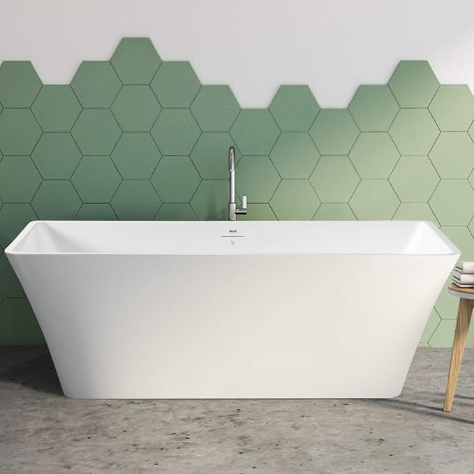 FerdY Sentosa 67" Acrylic Freestanding Bathtub, Contemporary Design Soaking Tub by FerdY